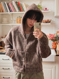 Rookie Mohair Cropped Hooded Jacket