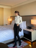 Holly half turtleneck shirring knit