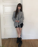 [Muffler SET] Dori Muffler Loose V-Neck Knit