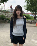 Ray Two-Tone See-Through Raglan Long Sleeve