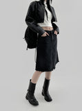 REMEME denim midi skirt