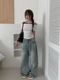 Bow Halter Layered Off-Shoulder Short Sleeve T-Shirt