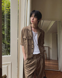 Saffy Linen Two Pocket Crop Jacket