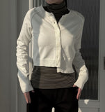 Unbalanced Knit Crop Cardigan