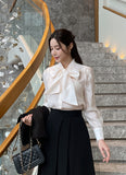 Marina Ribbon Tie Blouse
