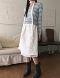 Tutu Stripe U Neck Slim Hood Long Sleeve T-Shirt