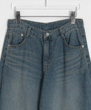 Mutella summer denim balloon wide pants