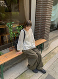 Derine Ribbon Shirring Long Sleeve Blouse