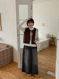 Peuhen Washing Denim Long Skirt