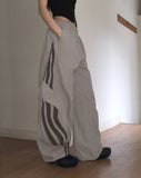 Dyoka Diagonal Track Nylon 2Way Wide Pants