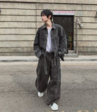 East Belted Denim Jacket Pants Set
