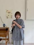 [BAONHAUS] Jubro Summer Check Over Short Sleeve Shirt