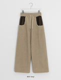 Burntos Wool Banding Wide Brushed Pants