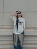 Poten Big Pocket Oil Washing Cargo Denim Pants