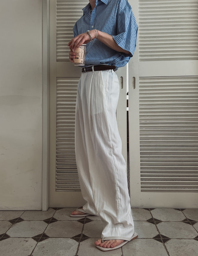 【2plan】Ice Crease Wide Slacks 2plan (ツープラン) - アイスクリーズワイドスラックス / Ice