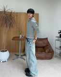 B-Ed Cut Curved Denim Pants