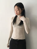 [Wool10] Tess Wool Warm Up Basic Inner Slim Turtleneck Long Sleeve T-Shirt