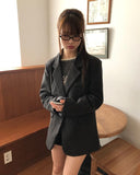 Yubil Button Collar Pocket Blazer Jacket