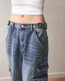 Keple Bijo Cargo Pocket Wide Denim Pants
