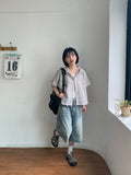 Meters Summer Check Hood Short Sleeve Shirt