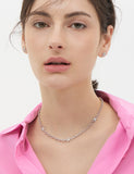 Nova Silver (W) Pave Link Station Necklace