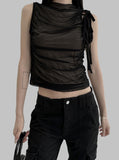 Hankle see-through knot sleeveless