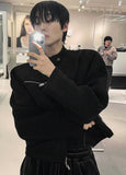 Deep Black Knit Suede Jacket