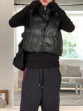 Debbie Leather Crop Padding Vest