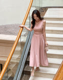 Cheline high neck sleeveless strap long one piece