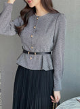 Loila Tweed Shirring Jacket Blouse