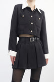 Annyou stripe tweed jacket + skirt set