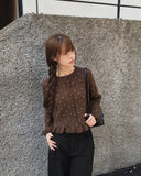 Kura Dot Sleeveless Frill Cardigan Set