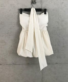 Ribbon flare halter top
