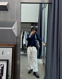 Breeze one-tuck cotton wide pants