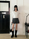 Wika Two-Way Ribbon Pants Pleated Mini Skirt