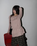 Rippon Frill Tiered Strap Round Long Sleeve T-Shirt