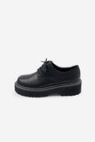 Stitch round lace-up derby shoes