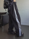 Publi Side Zipper Nylon String Pants