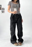 caffeine cargo denim wide pants