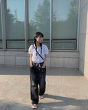 Toku Black Washing Wide Pants