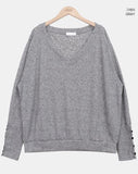 Heave Button Linen Sweatshirt