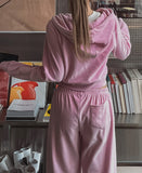 Fruits Velvet Setup Hooded Zip-Up