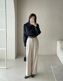 Ravet Pin Tuck Wide Slacks (Belt set)