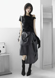 Belted Three-Way Long Skirt