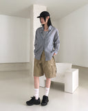 Noki see-through check oversized fit shirt
