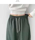 Side Cut Long Balloon Wide Banding Pants