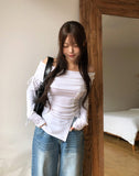 Kants Slit Off-Shoulder Long Sleeve