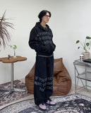 Freno Lettering Hooded Zip-Up