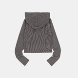 Balance incision ribbed crop hoodie