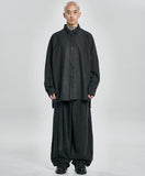 Asymmetric Washed Denim Pants